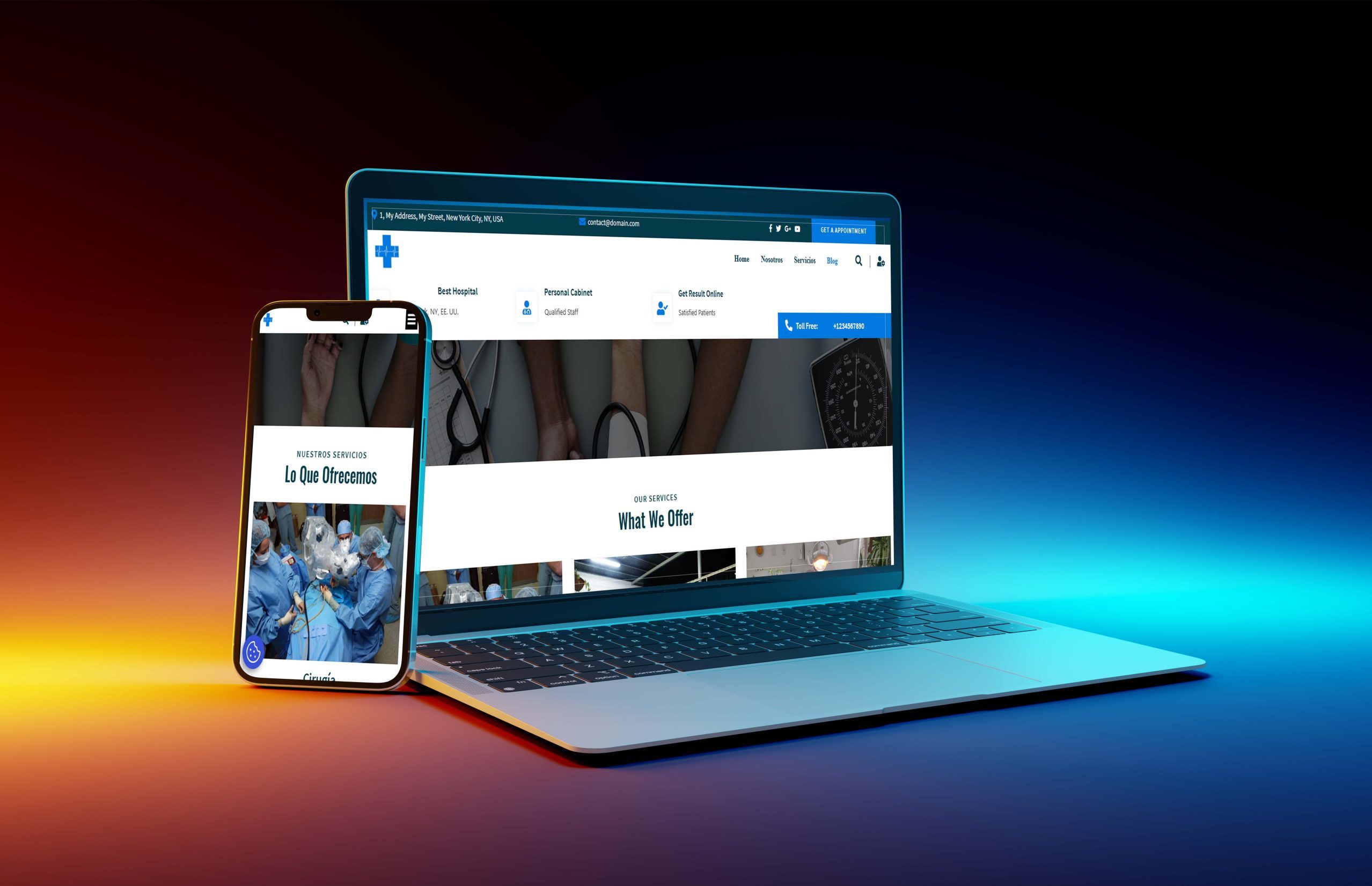 Mobile phone and laptop devices Mockup